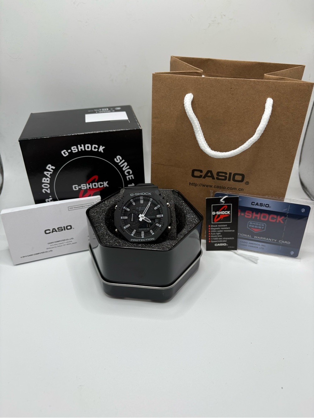 Casio G-Shock Men's Black Resin Sport Watch with White Accents